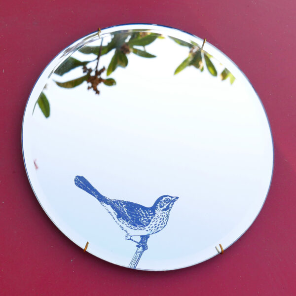 Specchio tondo decorazione a parete | uccellino | Specchi tondi design Italiano | BiCA-Good Morning Design