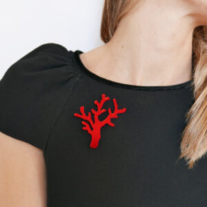 Spilla Corallo rosso specchiante | Spilla Estiva | BiCA-Good Morning Design