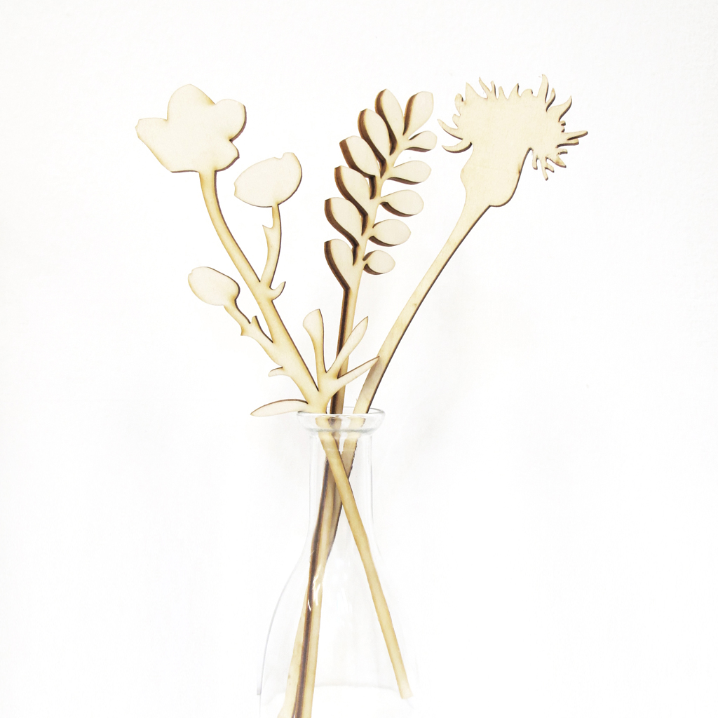 Wooden Perennial Flowers | BiCa-Good Morning Design