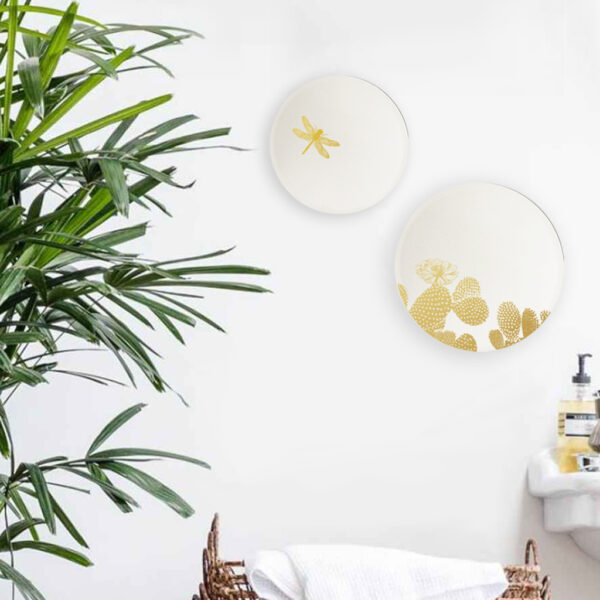 Specchi tondi decorazione a parete | Cactus e libellula | Specchi tondi design Italiano | BiCA-Good Morning Design