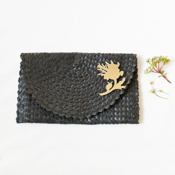 Straw Clutch Bag | Black | BiCA-Good Morning Design