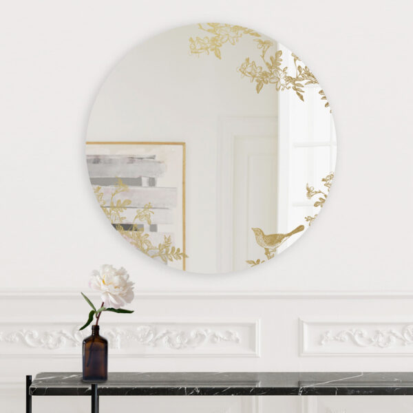 Jasminum | Grande Specchio tondo oro | BiCA-Good Morning Design