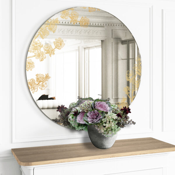 Prunus | Grande Specchio tondo oro | BiCA-Good Morning Design