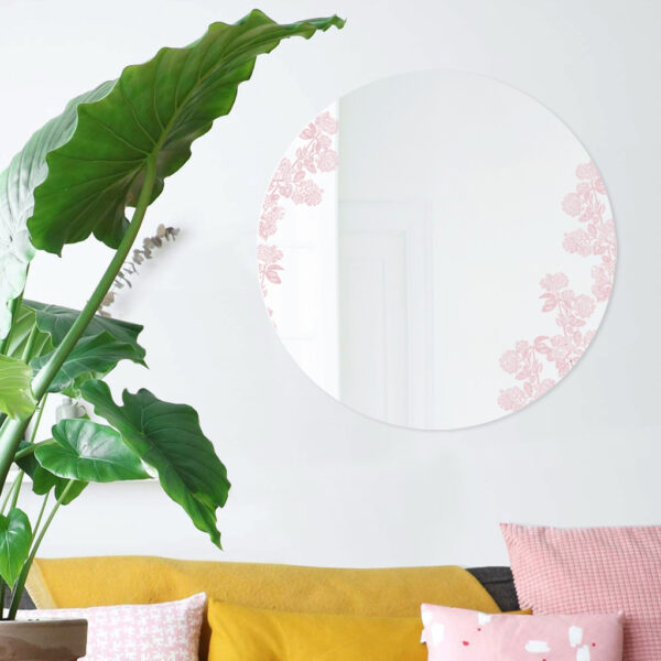 Specchio Viburnum rosa | Specchio tondo 60 cm | BiCA-Good Morning Design