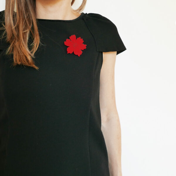 Spilla fiore Anemone rosso specchiante | Spille floreali | BiCA-Good Morning Design