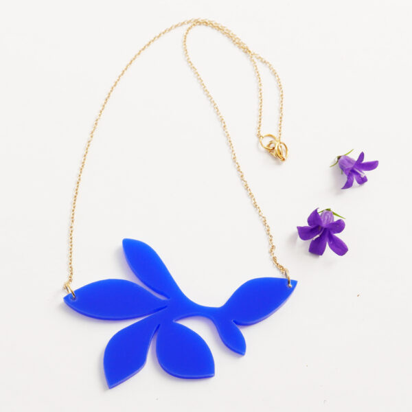 Collana floreale girocollo blu | statement necklace | BiCA-Good Morning Design