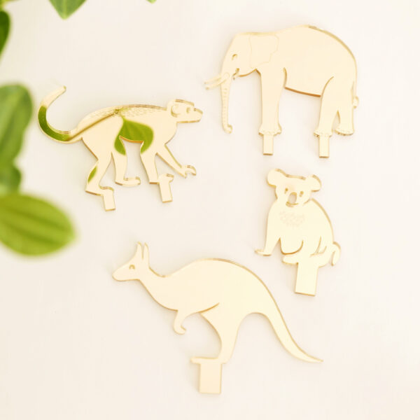 Animali esotici per piante in vaso | decorazioni per piante in acrilico oro | BiCA-Good Morning Design