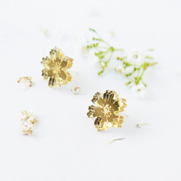 Orecchini floreali oro | orecchini fiore anemone oro | BiCA-Good Morning Design