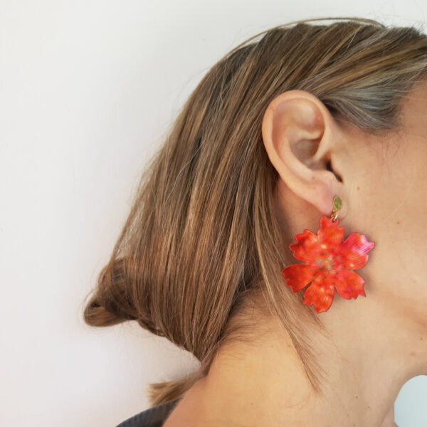 orecchini floreali Anemone rosso | BiCA-Good Morning Design
