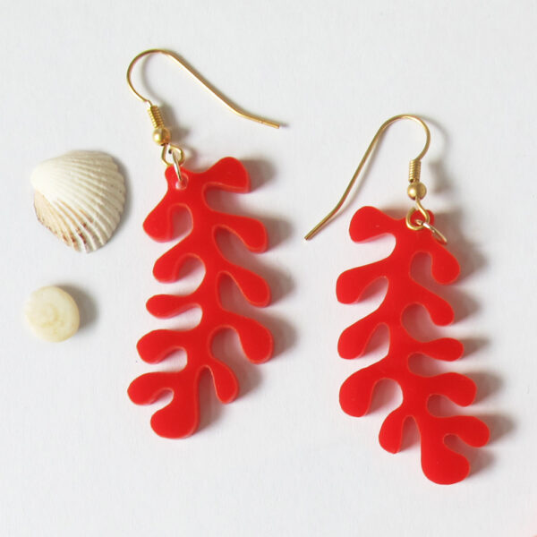 Orecchini Corallo rosso | Orecchini pendenti marini | BiCA-Good Morning Design