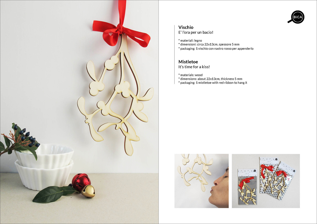 Vischio perenne in legno | decorazioni natalizie per la casa e la porta | design italiano | BiCA-Good Morning Design