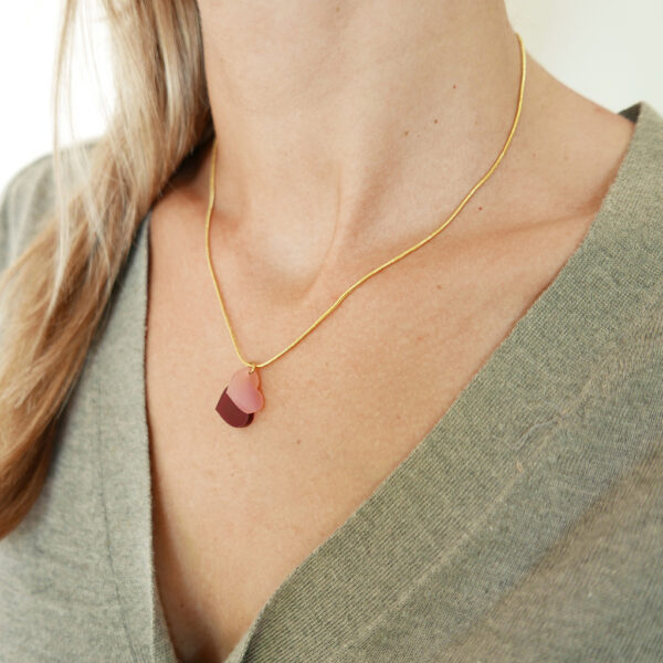 LOVE. COLLANA con cuori | collana girocollo serpentina dorata minimal | Regalo Natale e San Valentino | BiCA-Good Morning Design