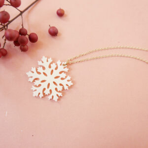 SNOW. COLLANA con fiocco di neve | collana minimal dorata | Regalo Natale e inverno | BiCA-Good Morning Design