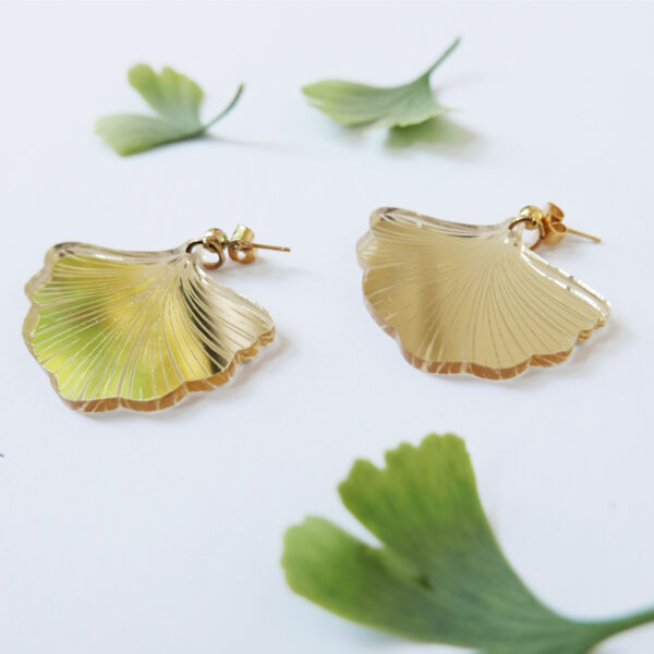 GINKGO BILOBA EARRINGS | orecchini pendenti oro | BiCA-Good Morning Design