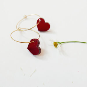 LOVE. ORECCHINI A CERCHIO | orecchini pendenti con cuore | Regalo Natale e San Valentino | BiCA-Good Morning Design