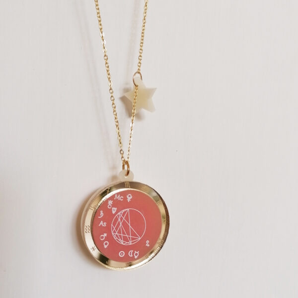 Gioiello astrologico con tema natale Ginny una parola Buona per Tutti con BiCA Good Morning Design