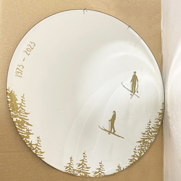 specchio anniversario personalizzato regalo per la montagna, sciatori, BiCA Good Morning Design