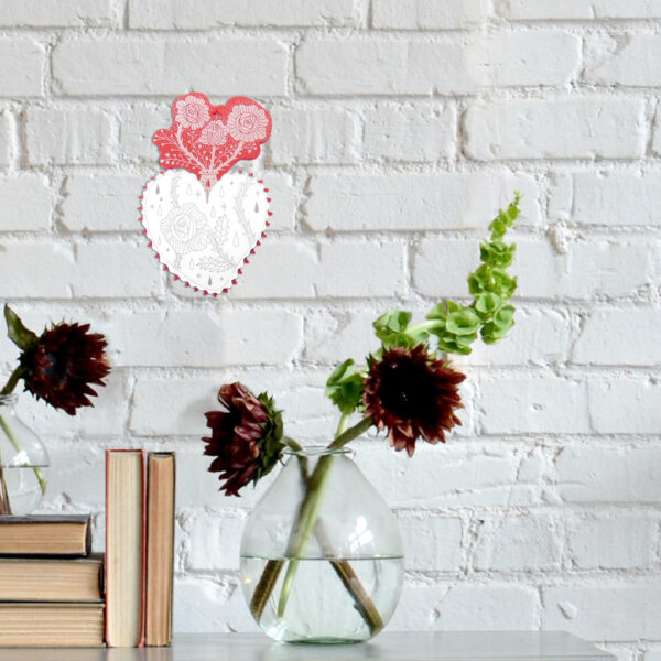 Cuore Sacro da parete | Ex-Voto Specchio decorativo | illustrazione di Enrica Mannari per BiCA-Good Morning Design