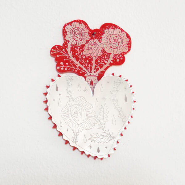 Cuore Sacro da parete | Ex-Voto Specchio decorativo | illustrazione di Enrica Mannari per BiCA-Good Morning Design