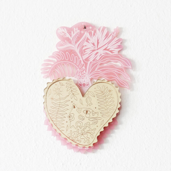 Cuore Sacro da parete | Ex-Voto Specchio decorativo | illustrazione di Enrica Mannari per BiCA-Good Morning Design
