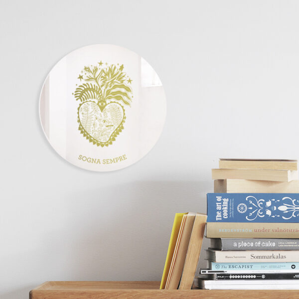 Specchio ex-voto Sogna Sempre | Cuori Sacri illustrazione di Enrica Mannari | BiCA-Good Morning Design