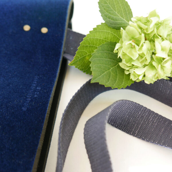 Tote Bag velluto blu e neoprene | borse fatte a mano in Italia | design italiano | BiCA-Good Morning Design