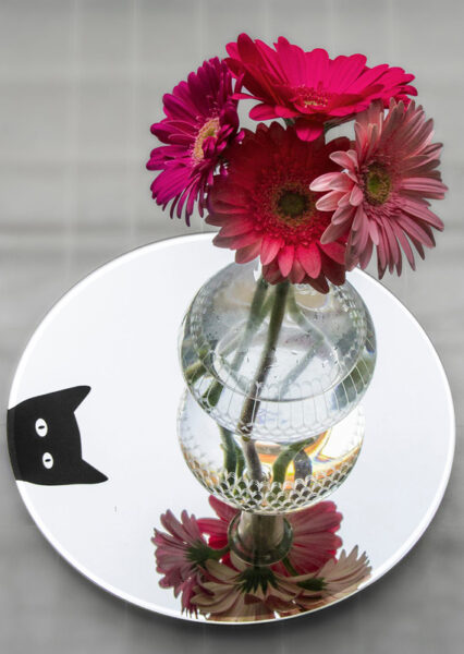 Specchio tondo decorativo con gatto | La chatte | Mirror | Morena Fortino | BiCA - Good Morning Design