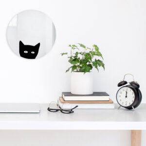Specchio tondo decorativo con gatto | La chatte | Mirror | Morena Fortino | BiCA - Good Morning Design