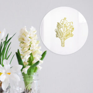 Specchio decorativo Bouquet con illustrazione oro di Monika Forsberg | BiCA-Good Morning Design