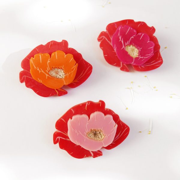 Spilla fiore papavero | spille floreali, papaveri | BiCA Good Morning Design