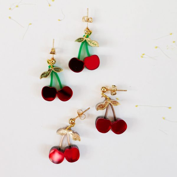 orecchini pendenti piccole ciliegia | orecchini con frutta, ciliegie | BiCA Good Morning Design