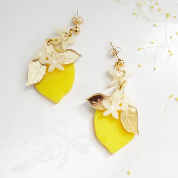 orecchini pendenti limone | orecchini con frutta, limoni| BiCA Good Morning Design