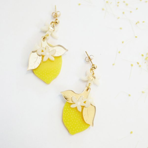 orecchini pendenti limone | orecchini con frutta, limoni| BiCA Good Morning Design