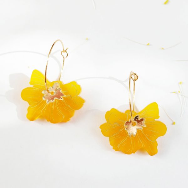 orecchini cerchio floreali arancio | orecchini con fiori papaveri | BiCA Good Morning Design