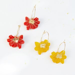 orecchini cerchio floreali | orecchini con fiori papaveri | BiCA Good Morning Design