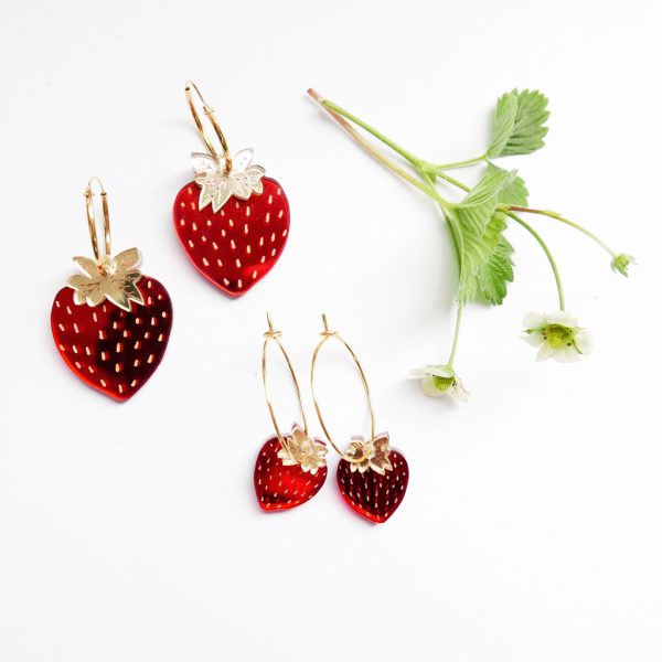 orecchini cerchio fragole e fragoline | orecchini con frutta | BiCA Good Morning Design