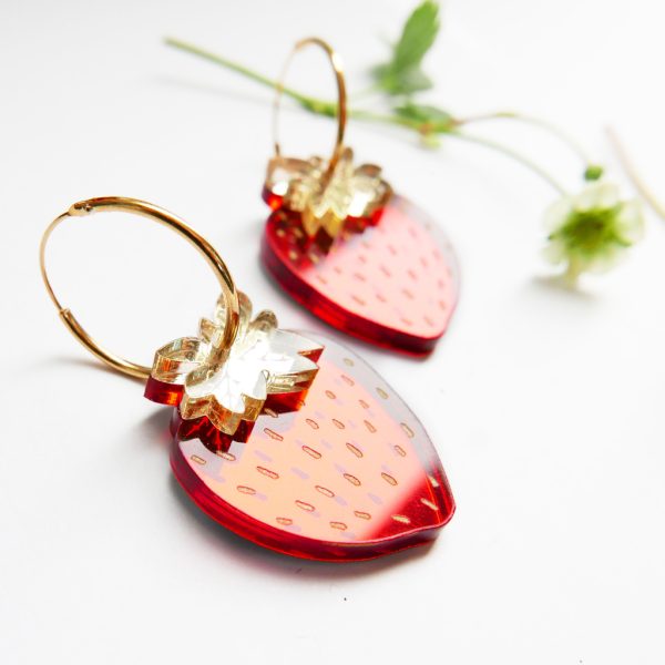 orecchini cerchio fragole | orecchini con frutta | BiCA Good Morning Design