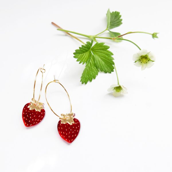 orecchini cerchio fragoline | orecchini con frutta, fragole | BiCA Good Morning Design