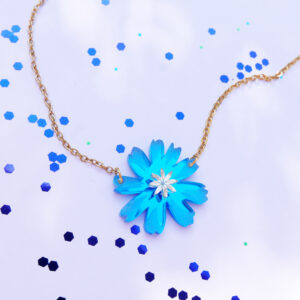 Collana Fiore Cicoria Selvatica | gioielli artistici floreali | dillo con i fiori | realizzati a MIlano con cura e passione | BiCA Good Morning Design