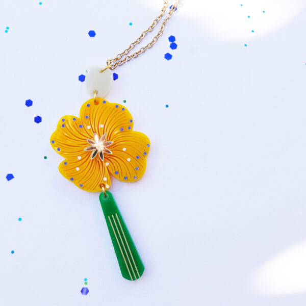 Collana floreale Stella della sera | gioielli artistici con fiori | made in Italy| BiCA Good Morning Design