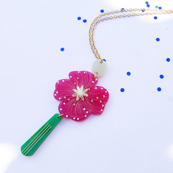 Collana floreale Stella della sera | gioielli artistici con fiori | made in Italy| BiCA Good Morning Design