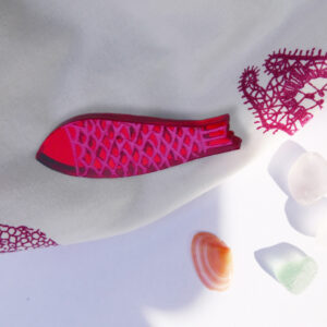 Spilla, Pesciolino. Rosso e rosa | gioielli artistici | dipinti a mano, made in Italy| BiCA Good Morning Design