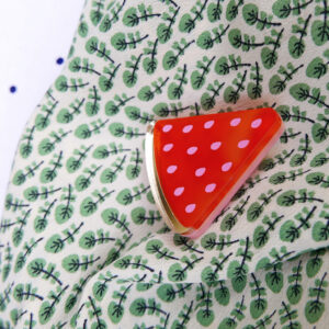 spilla ANGURIA, dipinta a mano | gioielli artistici, originali | made in Italy | BiCA Good Morning Design