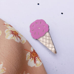 spilla GELATO, bronzo, dipinta a mano | gioielli artistici, originali | made in Italy | BiCA Good Morning Design
