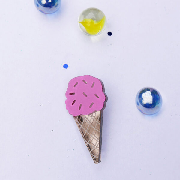 spilla GELATO, bronzo, dipinta a mano | gioielli artistici, originali | made in Italy | BiCA Good Morning Design