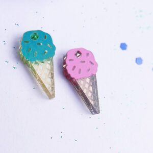 orecchi cerchio GELATO, bronzo e oro, dipinti a mano | gioielli artistici, originali | made in Italy | BiCA Good Morning Design