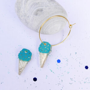 orecchini cerchio GELATO, oro, dipinti a mano | gioielli artistici, originali | made in Italy | BiCA Good Morning Design