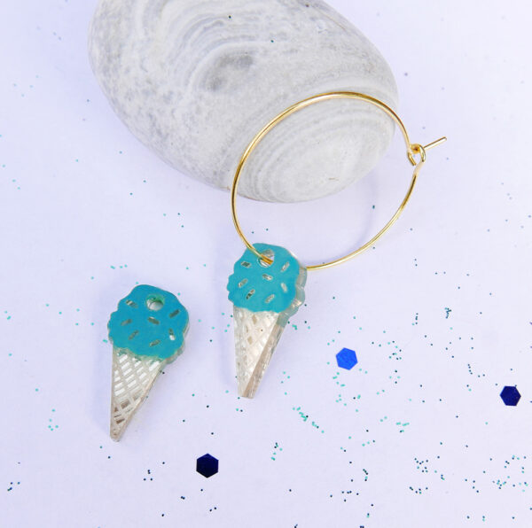 orecchini cerchio GELATO, oro, dipinti a mano | gioielli artistici, originali | made in Italy | BiCA Good Morning Design