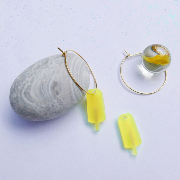cerchio oro GHIACCIOLO, giallo limone, dipinti a mano | gioielli artistici, originali | made in Italy | BiCA Good Morning Design