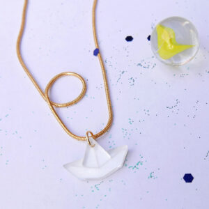 Collana BARCHETTA, minimal, argento e oro | gioielli artistici, originali | made in Italy | BiCA Good Morning Design